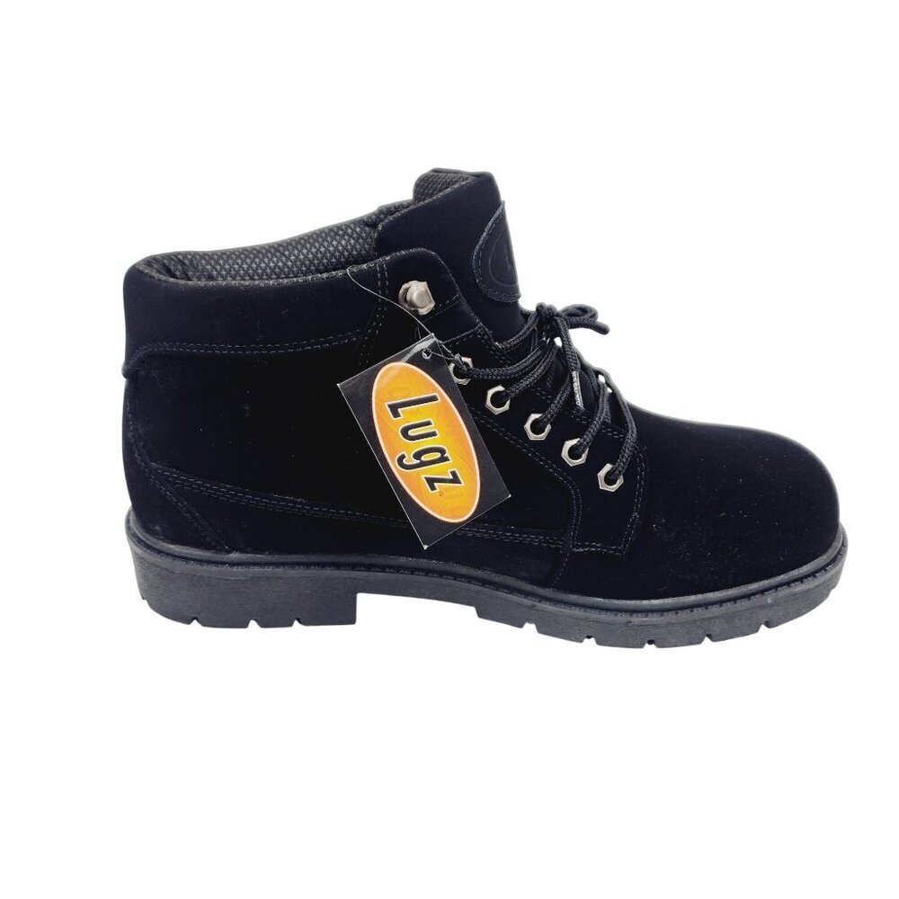 Lugz Black Mantle Hi Lace Up Faux Suede Slip Resistant Boots Men's 10.5 New